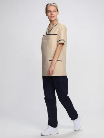 Костюм ИРИС женский с БР (бежевый/т.синий) женские медицинские