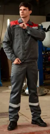 Костюм ТЕХНИК-2 СОП с ПК (серый/красный)