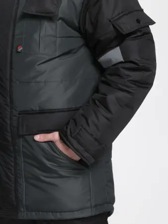 Костюм БЕРКОРТ-2 СОП К. зимний с ПК (черный/т.серый)