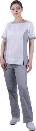 Костюм ГРАЦИЯ женский с БР (серый/белый) женские медицинские