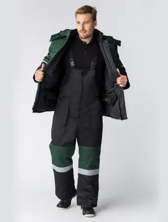 Костюм ПРОФИ-НОРД зимний с ПК (черный/зеленый)