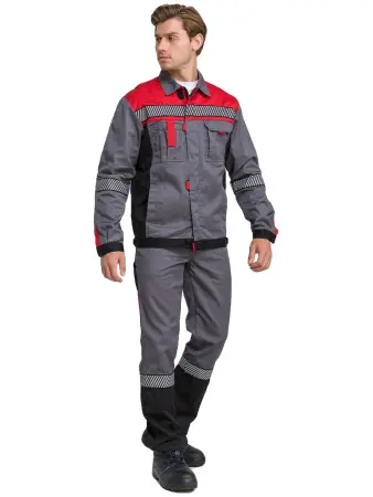 Костюм RONTA KS262 СОП с ПК (т.серый/красный/черный)