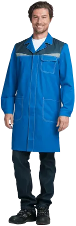 Халат КМ-10 ЛЮКС (василек/т.синий)