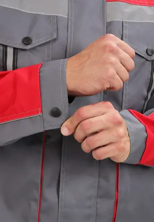 Костюм ОПТИМАЛЬНЫЙ с БР (серый/красный)