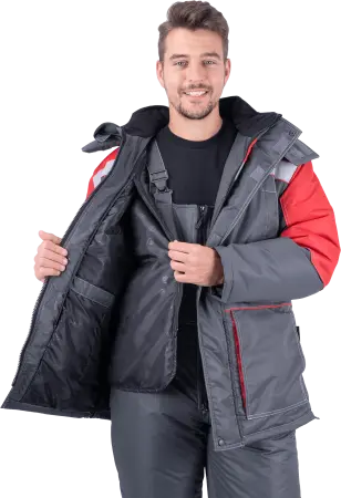 Костюм ЕНИСЕЙ зимний с ПК (серый/красный)