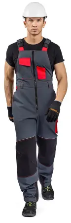 Полукомбинезон РЕЙН (т.серый/черный/красный)