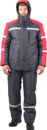 Костюм РОУД зимний с ПК (т.серый/красный)