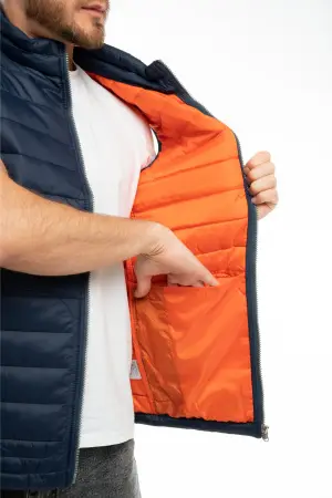 Жилет J-01 зимний (синий/оранжевый)