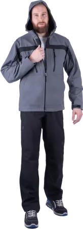 Куртка СОФТШЕЛЛ (серый/черный)