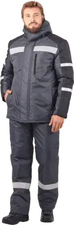 Костюм РОУД зимний с ПК (т.серый/черный)