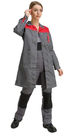 Халат RONTA HL101 женский (т.серый/красный)