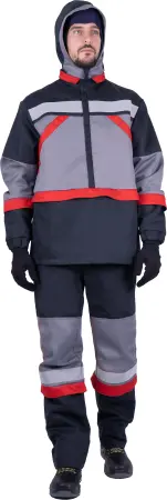 Костюм ЭЛЕКТРОСТОП ТЕРМО ЗЭТВ 30 противоэнцефалитный с БР (серый/красный)