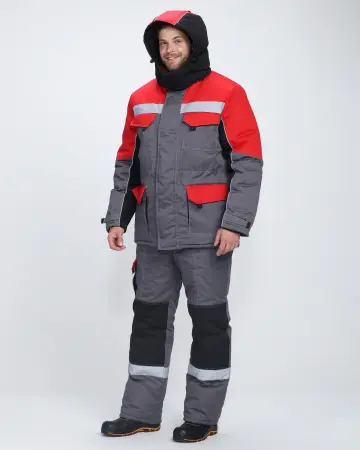 Костюм ЗИМНИК зимний с ПК (т.серый/черный/красный) Костюм ЗИМНИК зимний с ПК (т.серый/черный/красный)