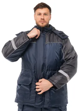 Костюм БАЛТИКА зимний с ПК (т.синий/серый)