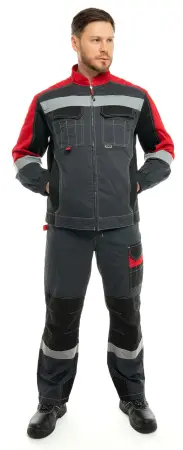 Костюм ФОРМУЛА КОТТОН ФБ1 с БР (т.серый/чёрный/красный)