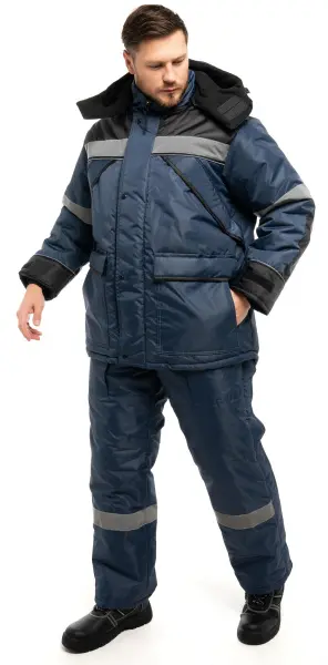 Костюм ПАМИР(ЭЛЬБРУС) зимний с СОП с ПК (т.синий/черный)