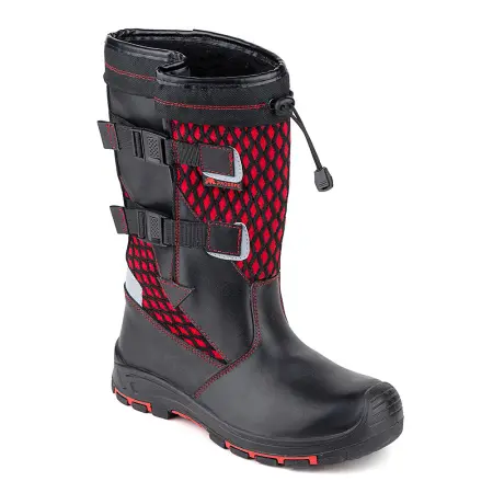 Сапоги ЛИДЕР ИМПОРТ 8762-1РНМ-1 ПУ/Резина шерст.мех с КП (красный/черный)
