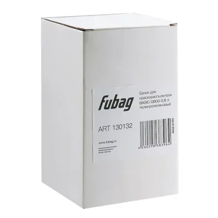 Бачок FUBAG для краскораспылителя BASIC G600 0.6л полипропиленовый Бачок FUBAG для краскораспылителя BASIC G600 0.6л полипропиленовый