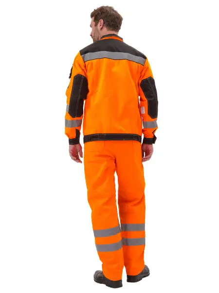 Костюм ПРОТЕКТ-ЛЮКС сигнальный с ПК (оранжевый/черный)