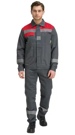 Костюм RONTA KS811 с БР (т.серый/красный) Костюм RONTA KS811 с БР (т.серый/красный)