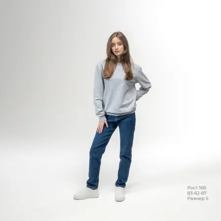 Толстовка REDFORT 355 петля-диагональ (серый меланж)