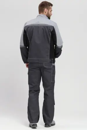 Костюм ВЕКТРОН-2 с ПК (т.серый/св.серый/черный)