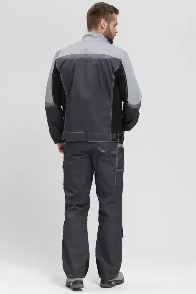 Костюм ВЕКТРОН-2 с ПК (т.серый/св.серый/черный)