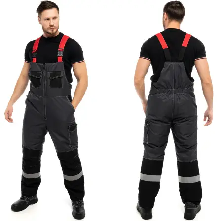 Костюм ЮКОН-МЕМБРАНА с ПК зимний (т.серый/черный/красный)