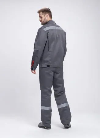 Костюм ФАВОРИТ-2 СОП IMP усиленный с ПК (т.серый/серый/красный)