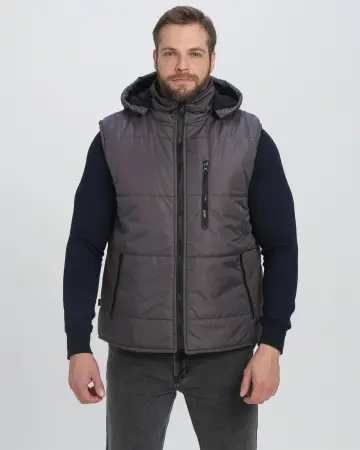 Жилет РЕСПЕКТ зимний с капюшоном (т.серый)