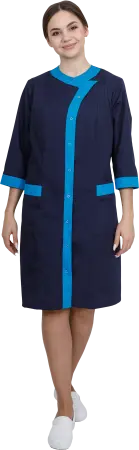 Халат САКУРА женский (т.синий/голубой)