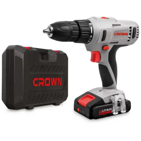 Аккумуляторный шуруповерт CROWN CT21056LH-2 BMC 18В Li-ion 2х2,0Ач 350/1350об/мин