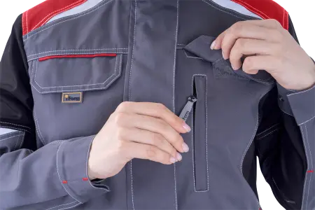 Куртка ТУРБО SAFETY женская (серый/чёрный/красный)