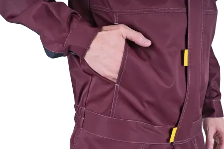 Костюм КМ-10 ЛЮКС с ПК (бордовый/желтый/черный)