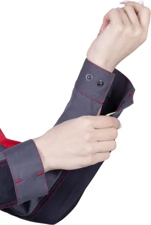 Куртка ХАЙ-ТЕК SAFETY женская (серый/чёрный/красный)