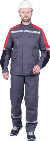 Куртка ХАЙ-ТЕК SAFETY (серый/чёрный/красный)