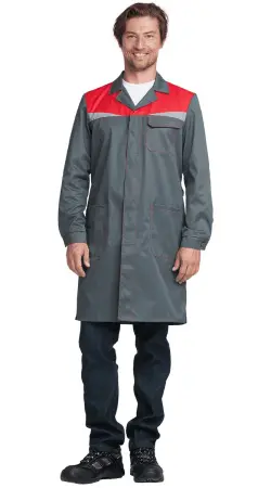 Халат RONTA HL541 (т.серый/красный)