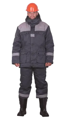 Куртка RONTA KR241 зимняя (т.серый/св.серый)