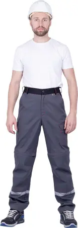 Брюки ХАЙ-ТЕК SAFETY (серый/чёрный/красный)