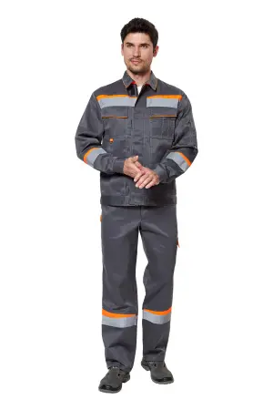 Костюм КОМФОРТ 1 с БР (серый/оранжевый)
