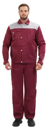 Костюм ФАВОРИТ с ПК (бордовый/св.серый)