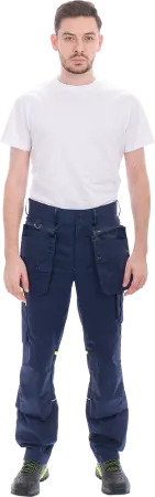 Брюки ACTIVE FLEX / АКТИВ ФЛЕКС (т.синий/флуоресцентный желтый)