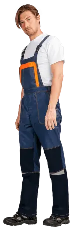 Костюм КМ-10 ЛЮКС с ПК (т.синий/оранжевый)