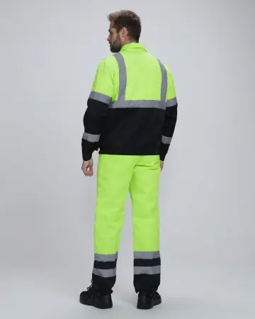 Костюм ДОРОЖНИК с укороченной курткой с ПК (лимонный/черный)