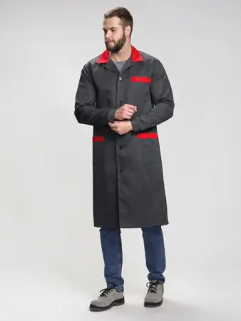 Халат ТЕХНОЛОГ (т.серый/красный)