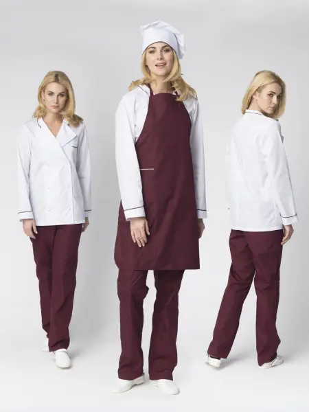 Костюм ГУРМАН женский (белый/бордовый)
