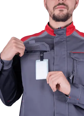 Куртка ТУРБО SAFETY (серый/чёрный/красный)