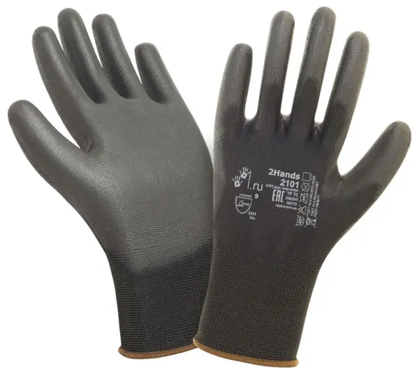 Перчатки 2HANDS AIR 2101BLK трикотажные (нейлон) с полиуретановым покрытием (черный) Перчатки 2HANDS AIR 2101BLK трикотажные (нейлон) с полиуретановым покрытием (черный)