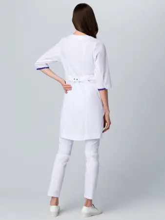 Халат СИМПЛ-003 женский (белый/синий) женские медицинские