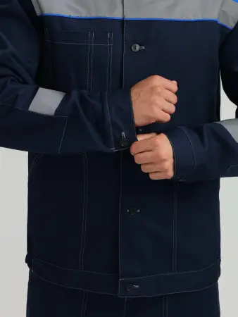 Костюм ЛИГОР-2 СОП Саржа 250 с ПК (т.синий/васильковый)